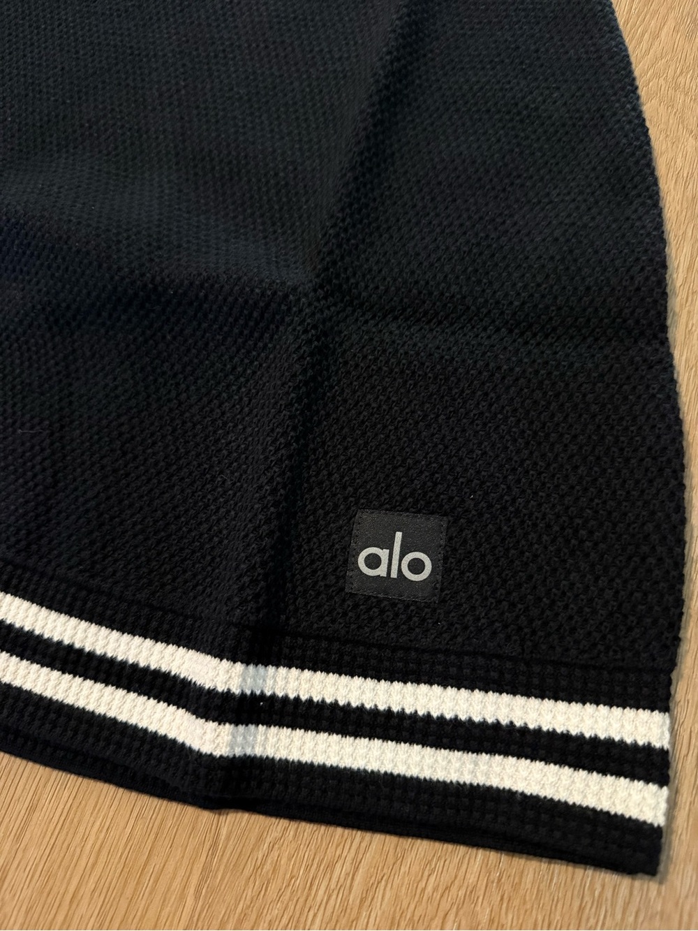ALO Yoga Tennis Club Sweater Knit Dress with White Stripe Trim - Picture 2 of 6